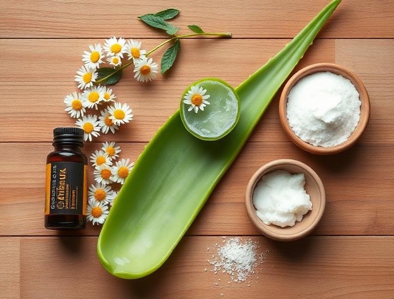أعشاب طبيعية لعلاج قرصة البق - صبار وبابونج وزيت شاي وبيكربونات الصوديوم
