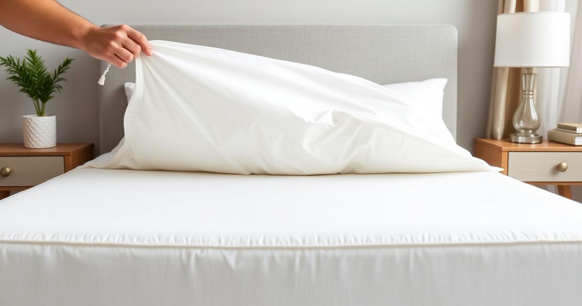 غلاف واقٍ مضاد لبق الفراش يُوضع على مرتبة سرير