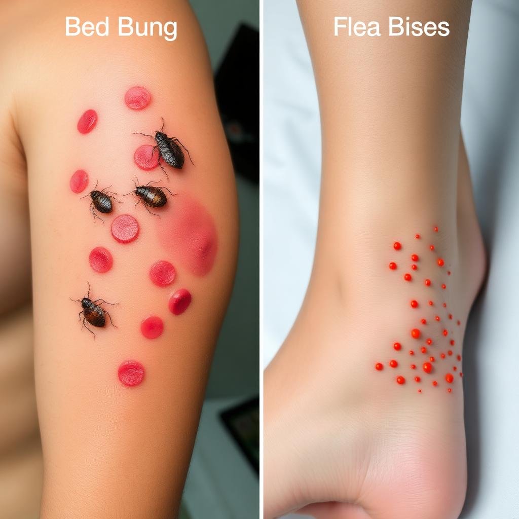الفرق بين لدغة بق الفراش ولدغة البراغيث