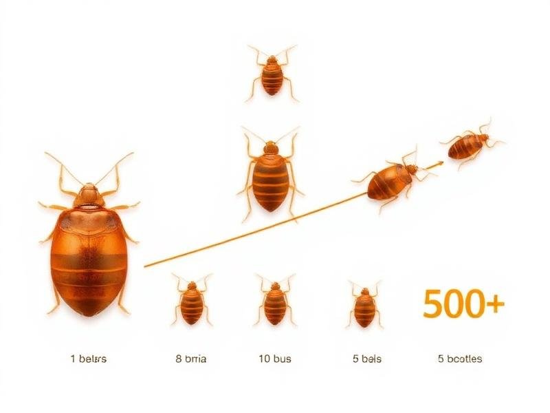 رسم توضيحي يُظهر سرعة تكاثر بق الفراش من أنثى واحدة إلى مئات خلال أشهر