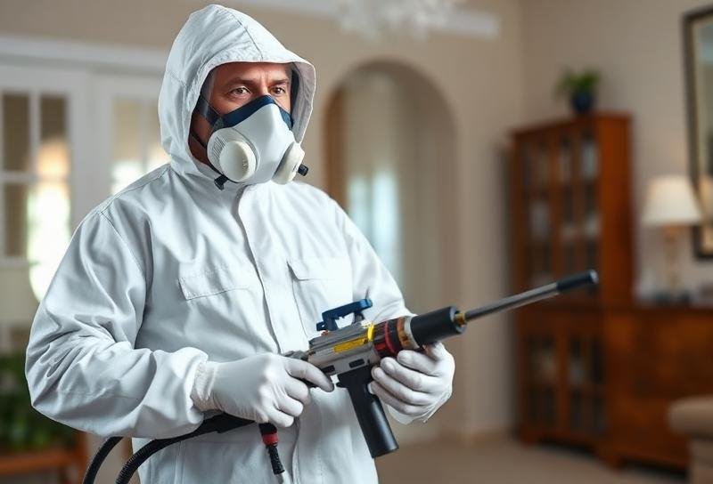 فني مكافحة بق الفراش المحترف بجهاز الرش المتخصص