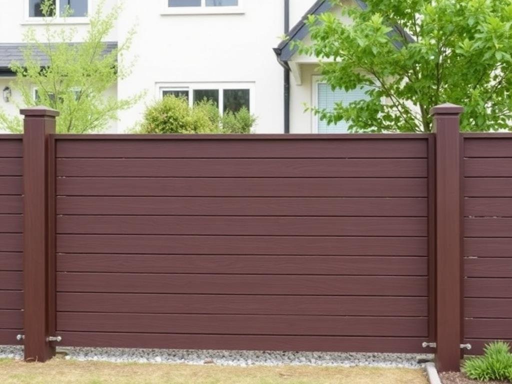 ساتر WPC بني داكن بتصميم عصري