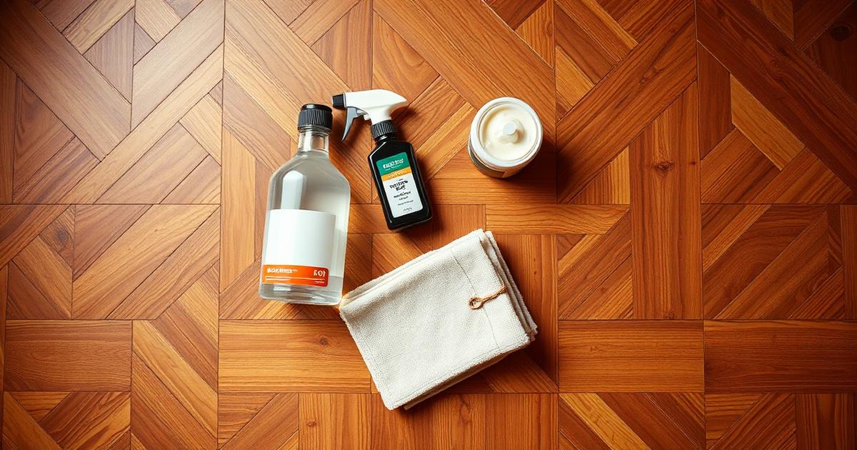 أدوات ومنتجات العناية بالباركيه الخشبي من منظور علوي