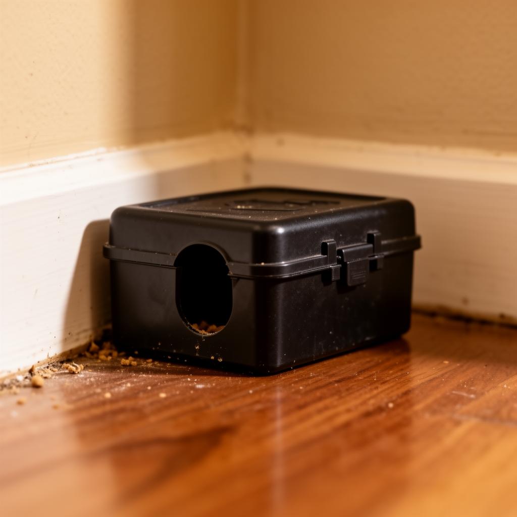 محطة طعوم للقوارض مثبتة على جدار خارجي