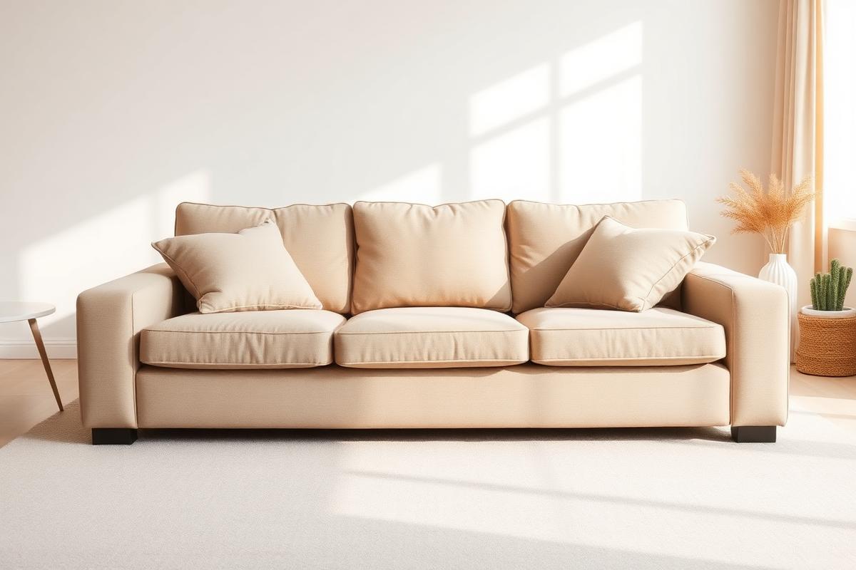 كنبة نظيفة بعد التنظيف الاحترافي