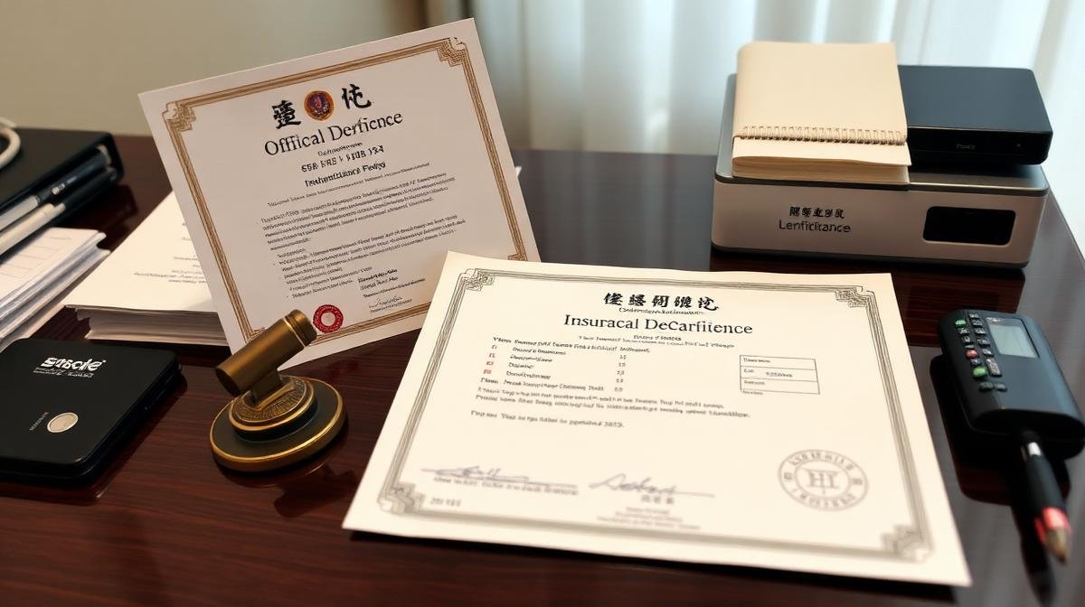 وثائق الترخيص التجاري وبوليصة التأمين لشركة نقل عفش