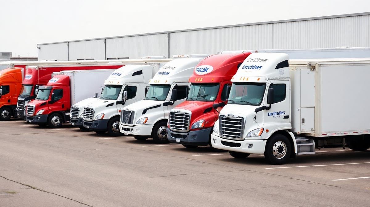 أسطول متنوع من شاحنات نقل العفش بأحجام مختلفة