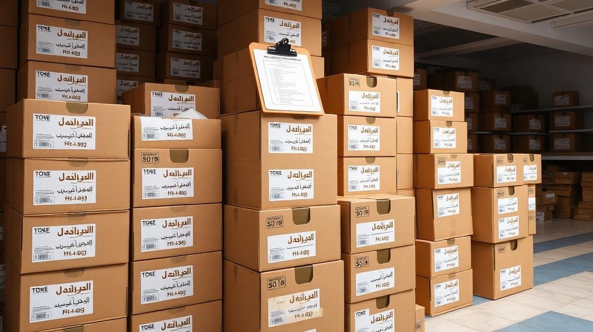 صناديق نقل مرتبة ومصنفة حسب الغرف مع قائمة تحقق