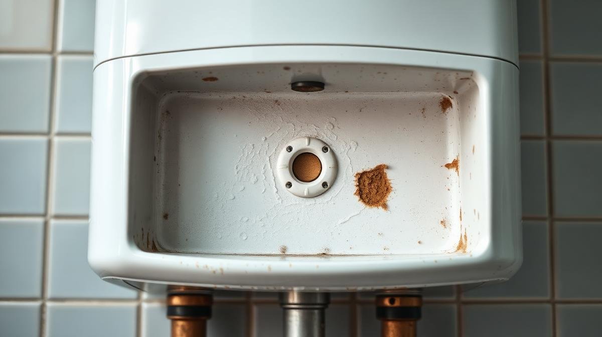 سخان مياه كهربائي يظهر عليه التكلس والتآكل