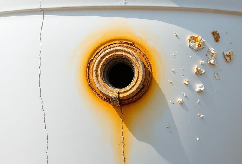 أنواع تشققات خزانات الفيبر جلاس — شرخ سطحي وثقب عميق وتآكل