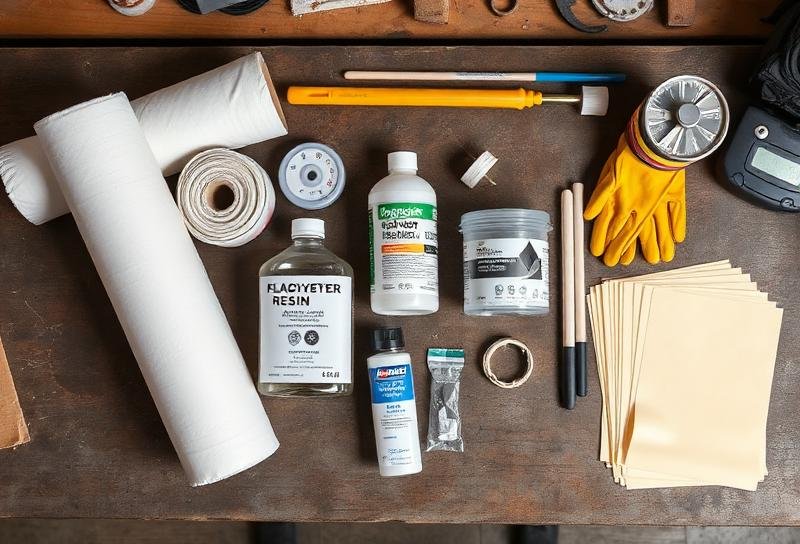 مواد لحام الفيبر جلاس — ألياف زجاجية وراتنج بوليستر ومصلّب