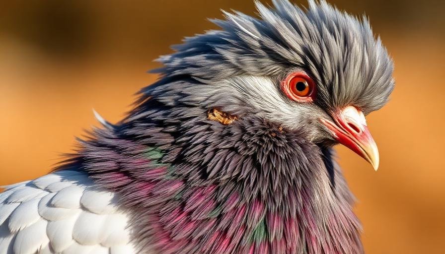 حمامة تظهر عليها أعراض الإصابة بالبراغيث مع تساقط الريش