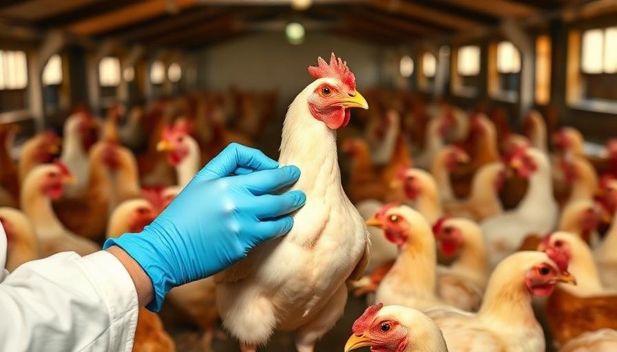 فحص بيطري لدجاجة للكشف عن براغيث الدواجن