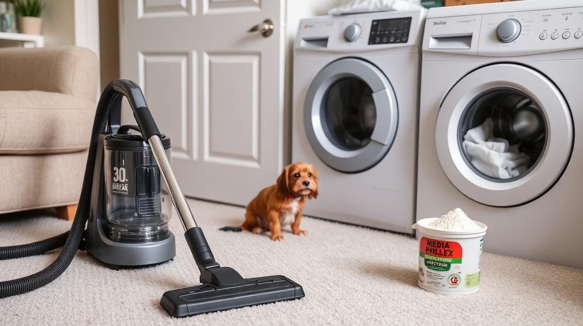 القضاء على مصدر البراغيث - تنظيف بالمكنسة وغسيل المفروشات