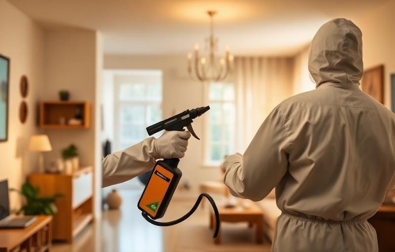 رش مبيدات البراغيث داخل المنزل بواسطة فني مكافحة محترف