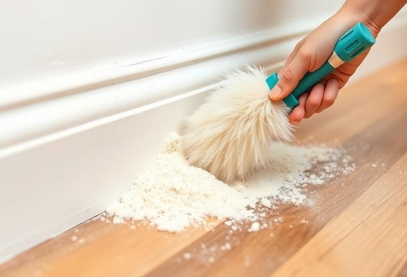 تطبيق الأرض الدياتومية حول حواف الأرضيات لمكافحة البراغيث طبيعياً