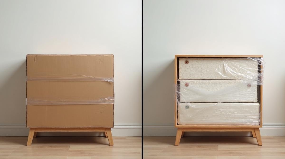 مقارنة بين التغليف العادي والاحترافي للأثاث - الفرق في مستوى الحماية