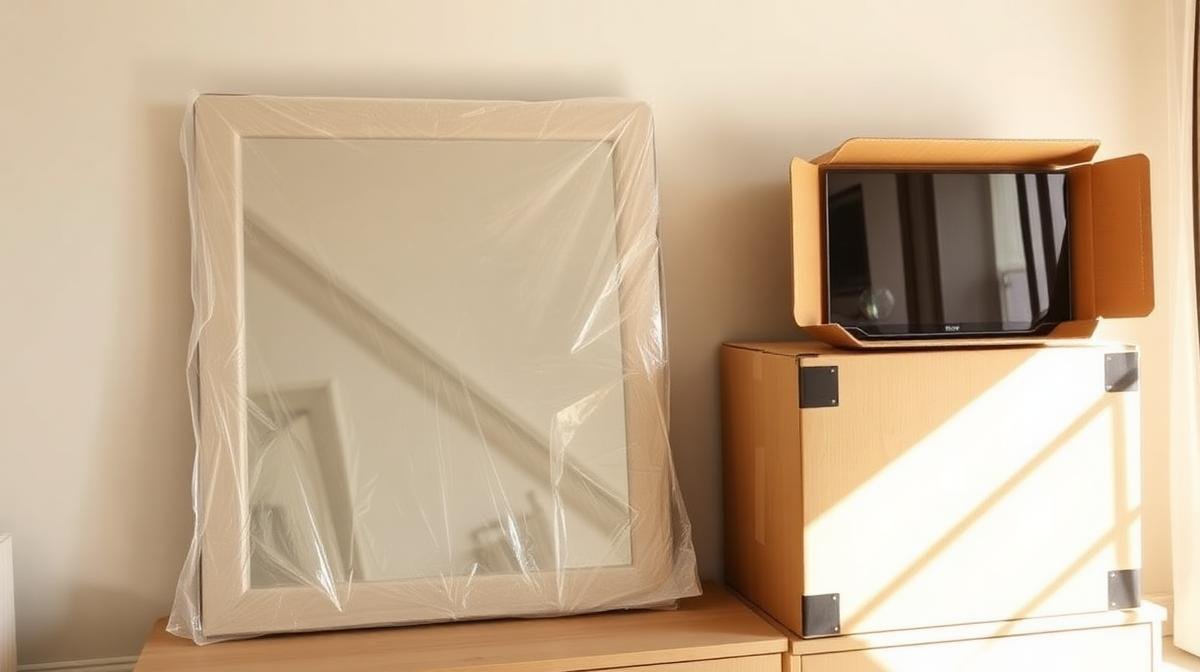 حماية القطع الهشة - مرآة مغلفة وشاشة مبطنة وأواني زجاجية