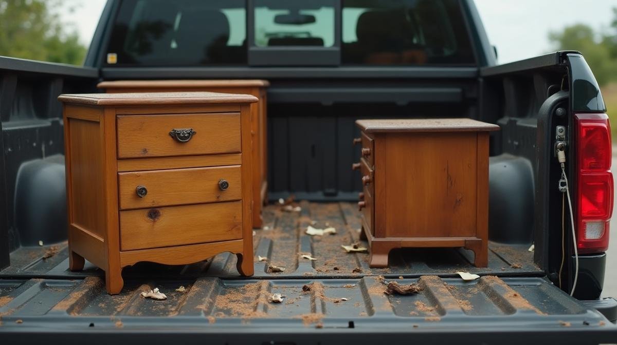 أثاث متضرر بسبب النقل غير السليم في سيارة مفتوحة - أخطاء شائعة يجب تجنبها