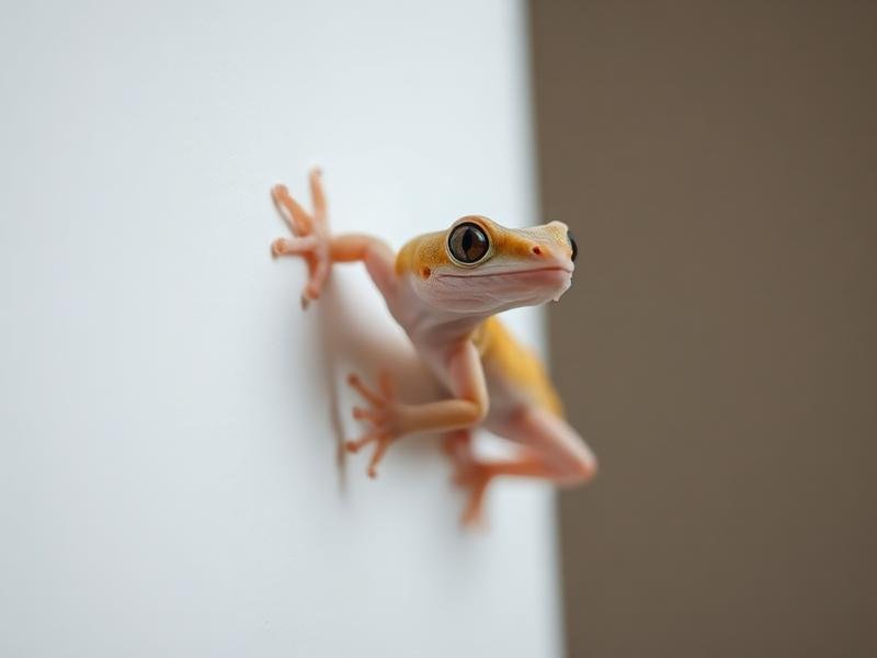 أبو بريص — الوزغ المنزلي الشائع على جدار أبيض في بيت سعودي