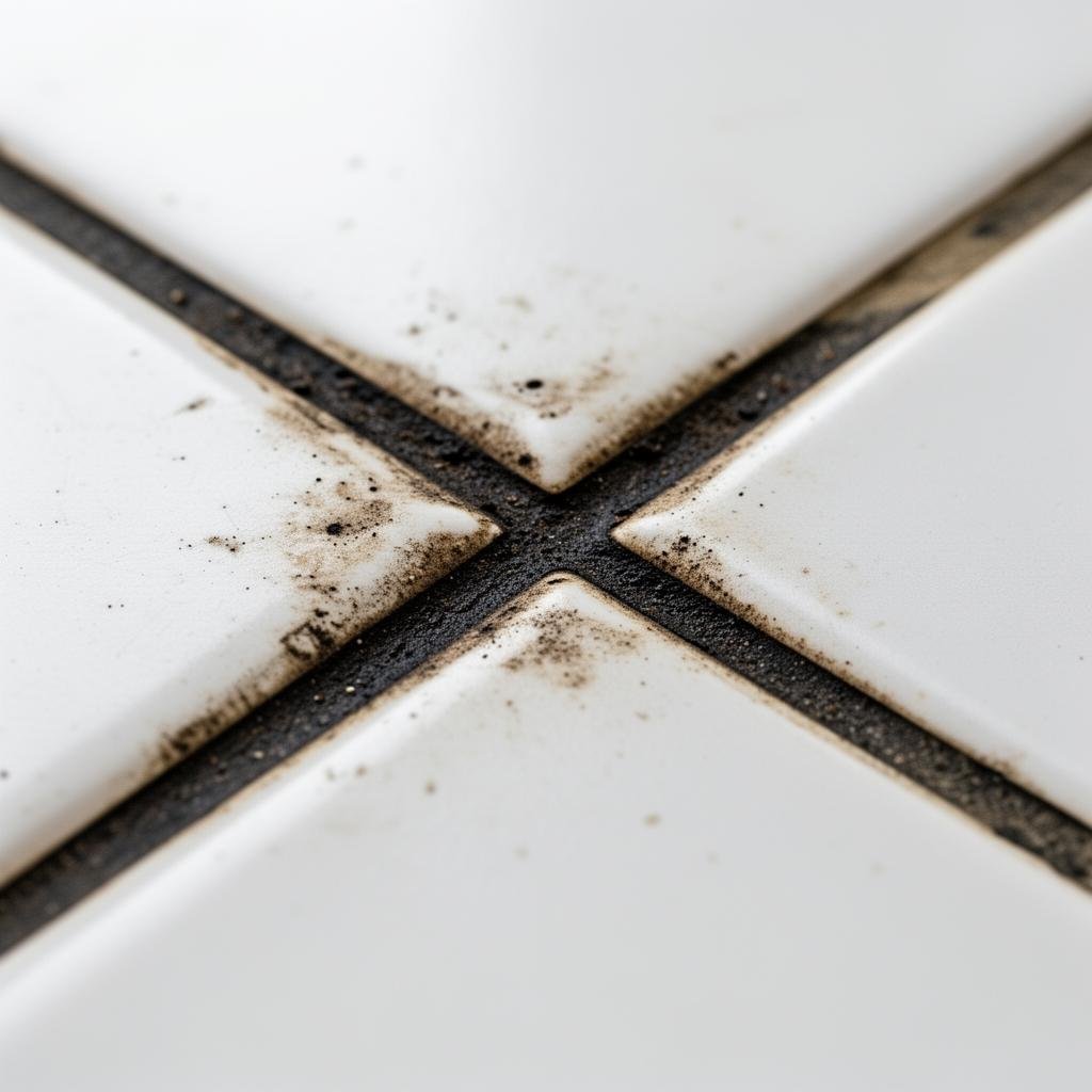 فواصل سيراميك متسخة تحتاج تنظيف الترويبة