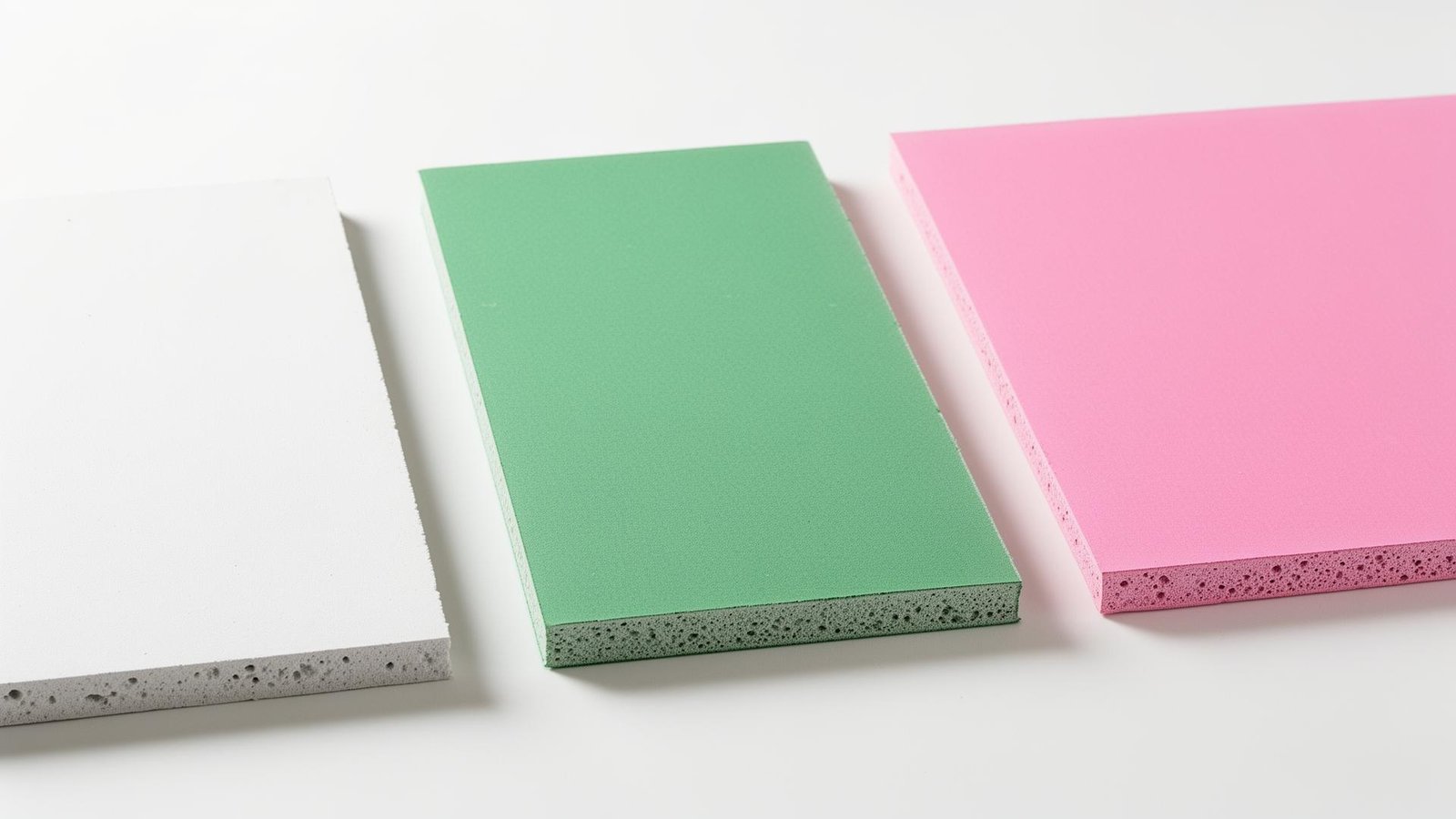 مقارنة بصرية بين أنواع ألواح الجبس بورد العادي والمقاوم للرطوبة والحريق