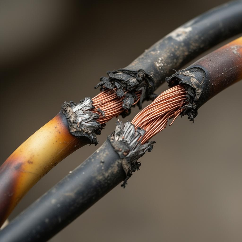 أسلاك كهربائية تالفة ومتآكلة تحتاج استبدال فوري