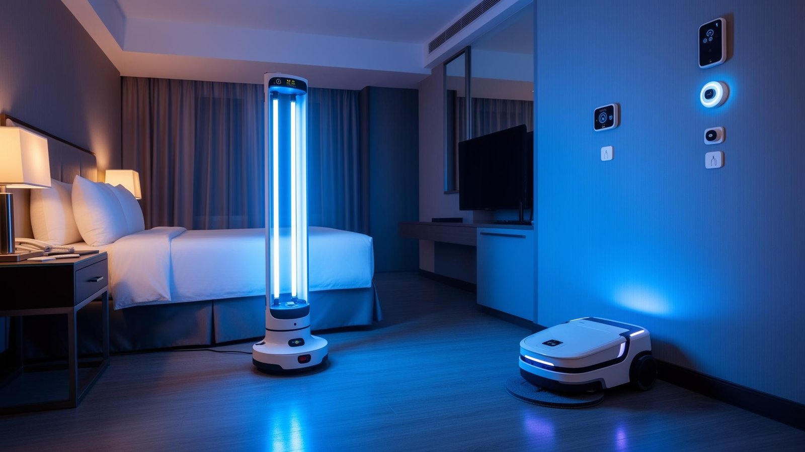 تقنيات حديثة لتعقيم غرف الفنادق: أجهزة UV-C وروبوتات تنظيف ذكية