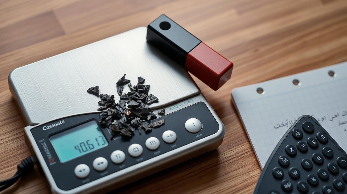 ميزان رقمي لوزن السكراب مع مغناطيس اختبار وآلة حاسبة