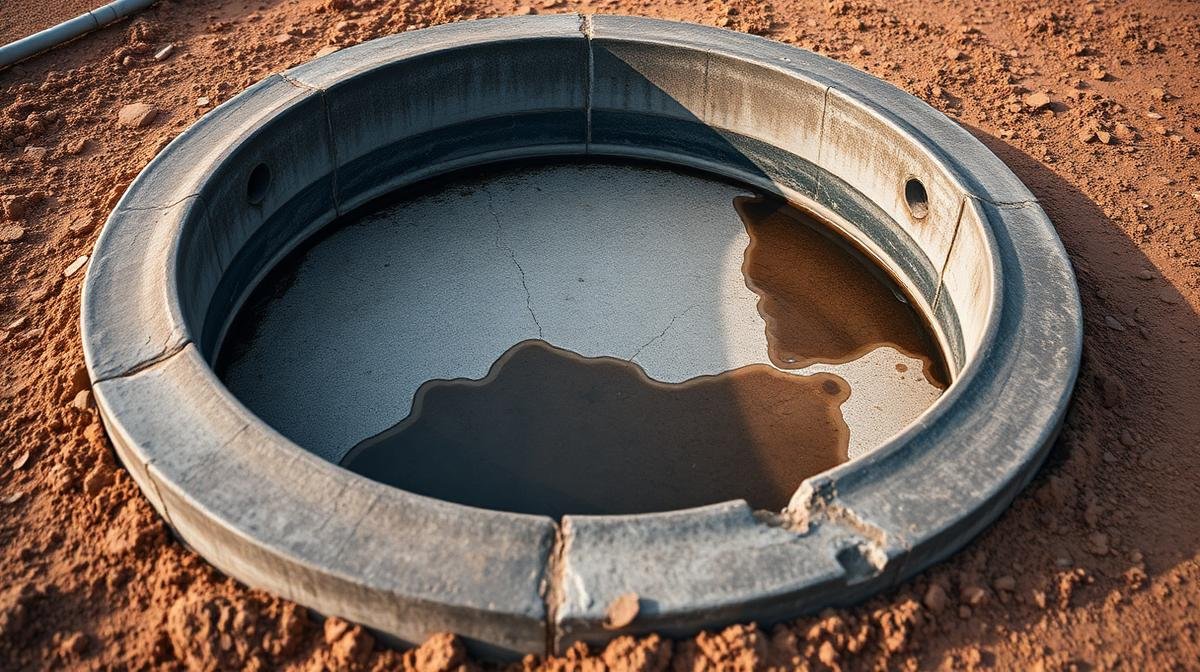 مخاطر إهمال تنظيف البيارات - تشققات وفيضان في بيارة خرسانية بمكة