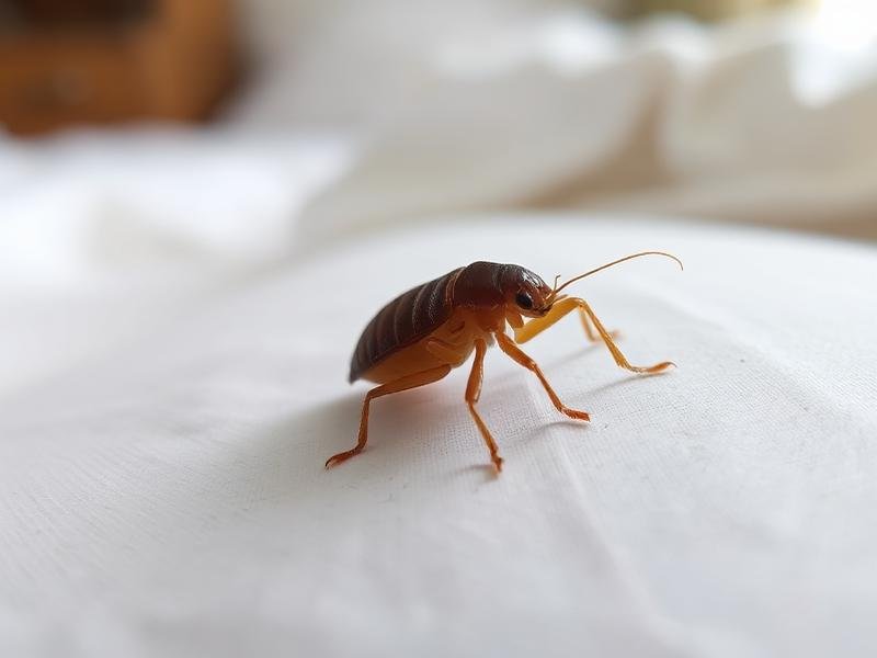 شكل حشرة الكتان عن قرب على قماش أبيض