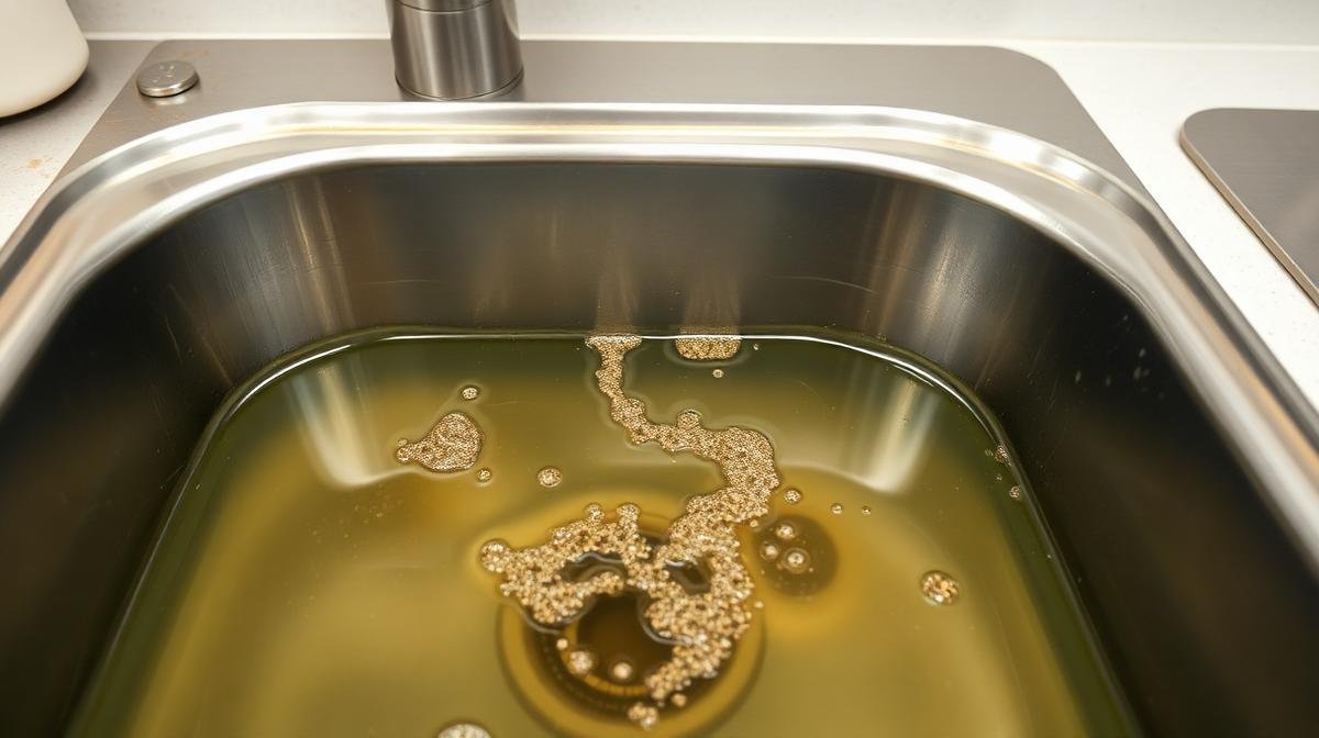 انسداد مجاري حوض المطبخ - مياه راكدة