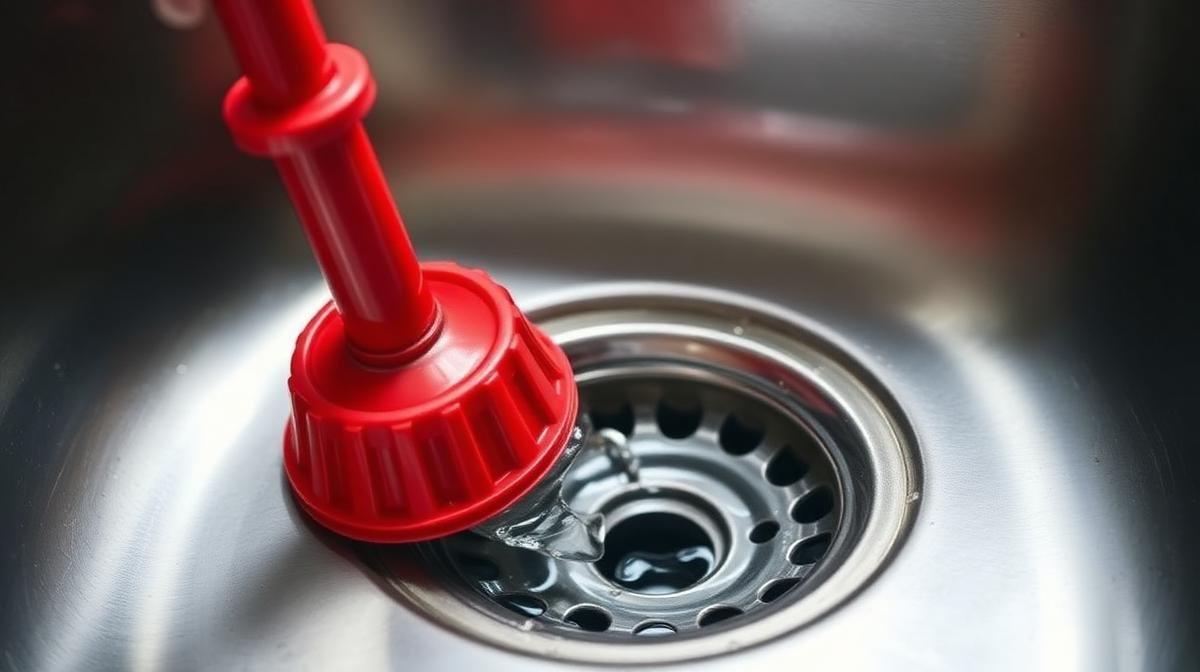 استخدام السنّاسة لفتح انسداد حوض المطبخ