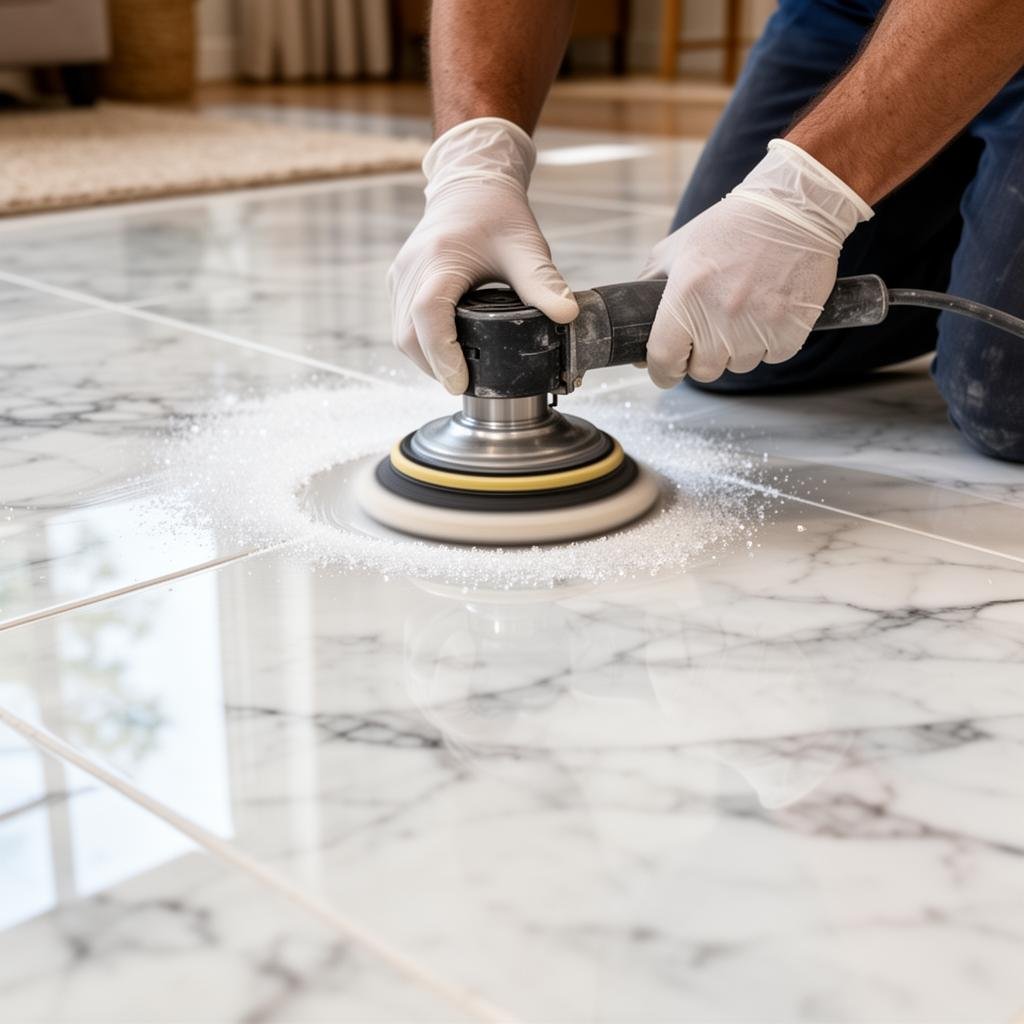 جلي الرخام يدوياً في المنزل بالكريستال