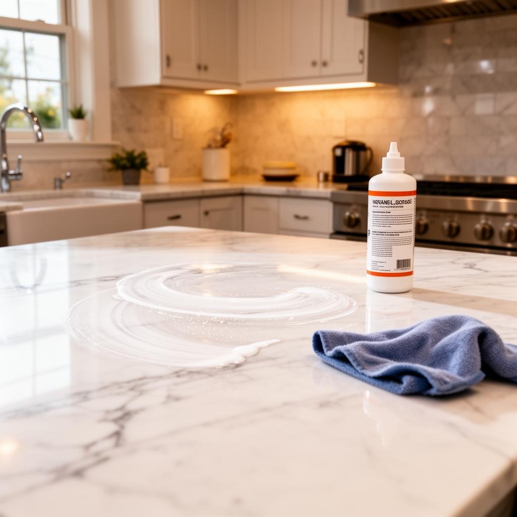 تلميع رخام المطبخ وإزالة البقع