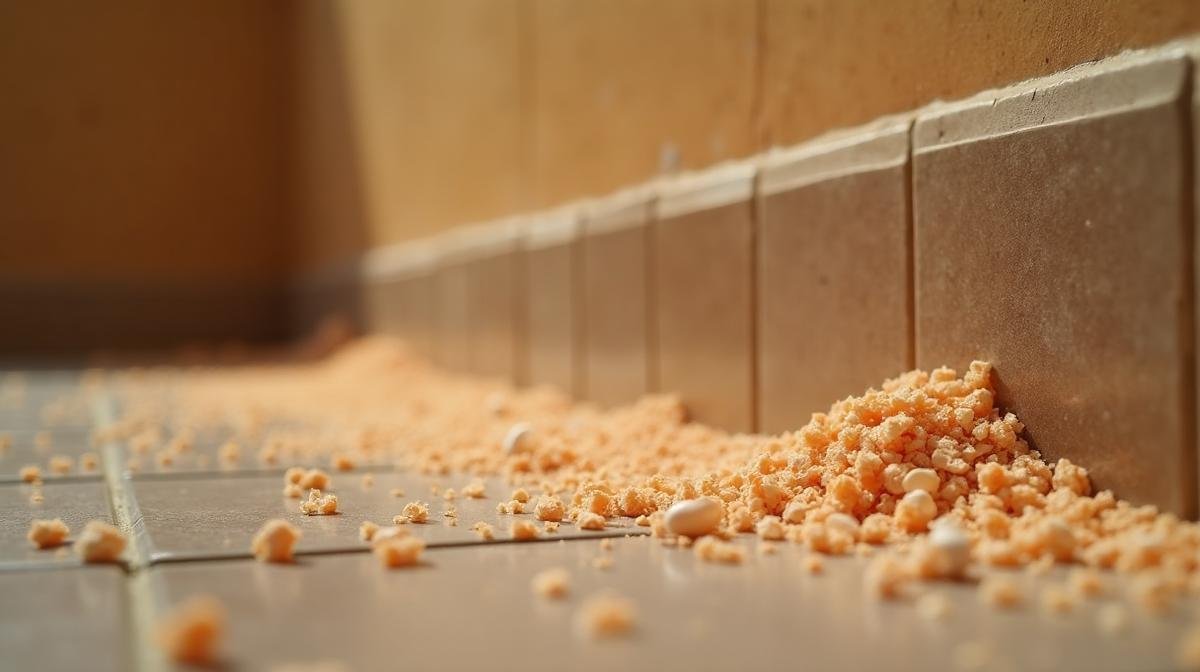 قشر بيض مطحون منثور على طول حافة الجدار لطرد الوزغ