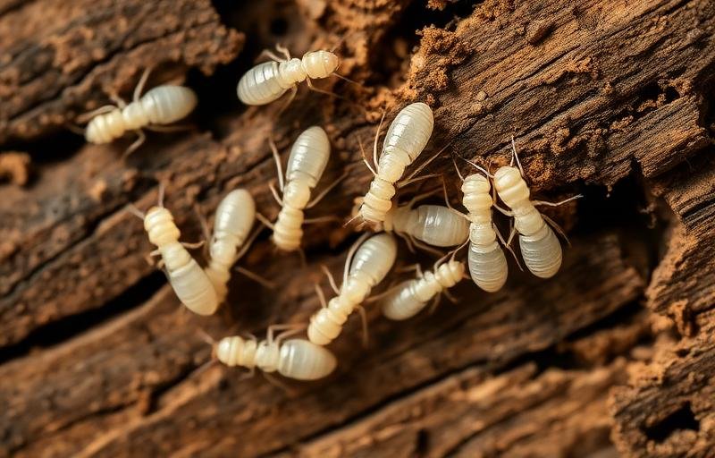 حمض البوريك ومكونات طبيعية لعلاج النمل الأبيض على طاولة خشبية