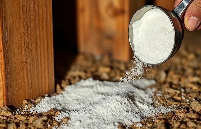 نشر التراب الدياتومي بالقرب من الأخشاب لمكافحة الأرضة طبيعياً