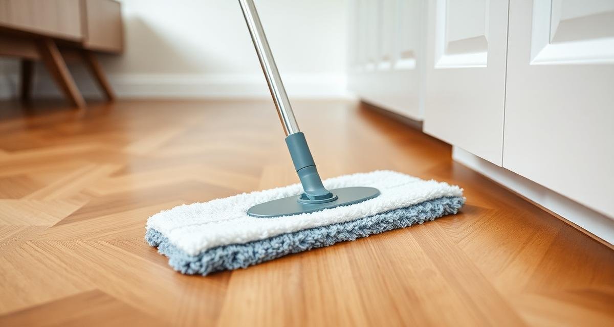 التنظيف اليومي للباركيه بممسحة مايكروفايبر