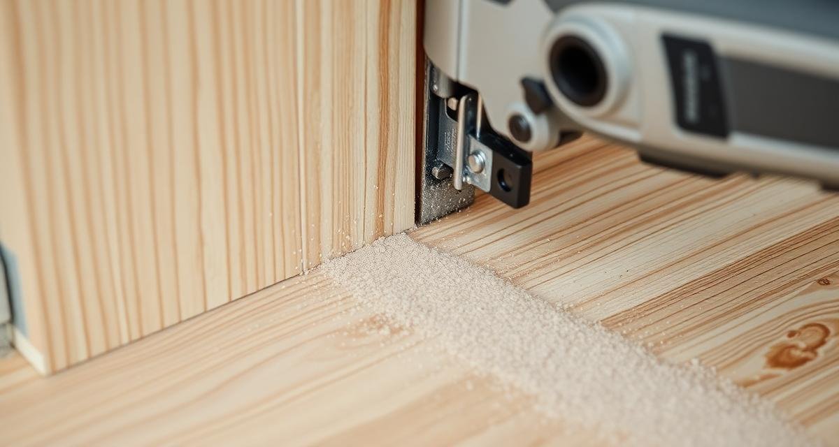 قص الباركيه حول الأبواب والعوائق