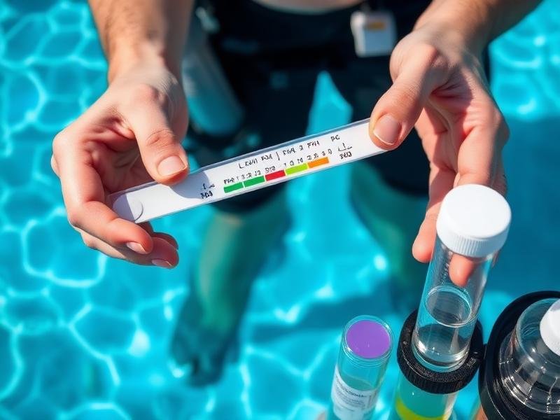 أدوات فحص كيمياء مياه المسبح - اختبار pH والكلور