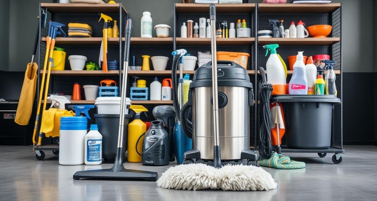 أدوات ومعدات التنظيف الاحترافية للمنازل الكبيرة