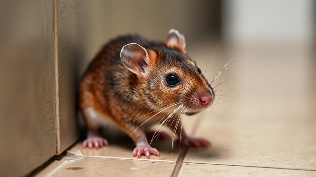 صورة مقربة لفأر منزلي بني بدقة تشريحية عالية