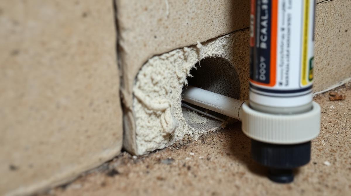 سد الفتحات والثغرات بالصوف المعدني لمنع دخول القوارض