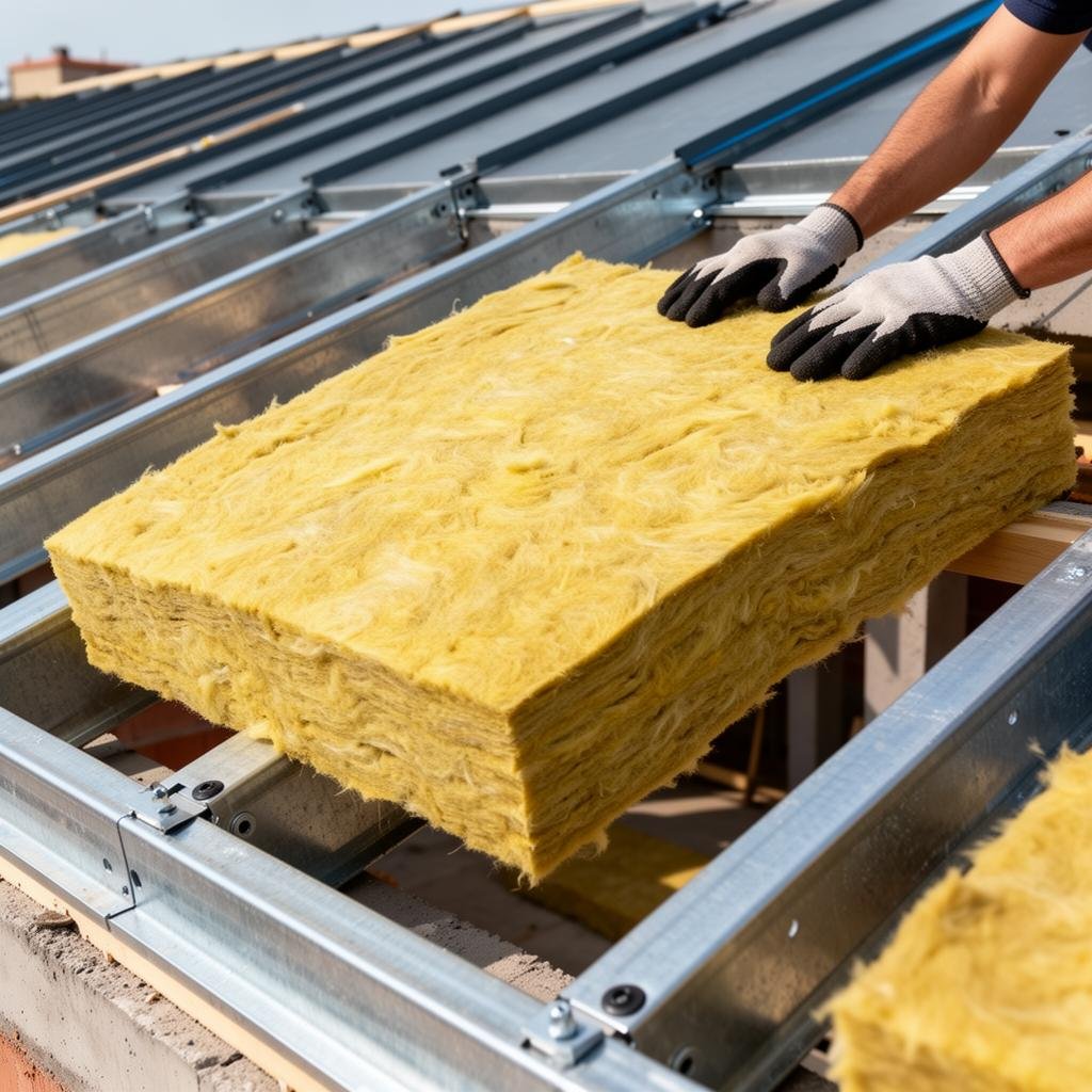 عزل الصوف الصخري لأسطح المباني السكنية