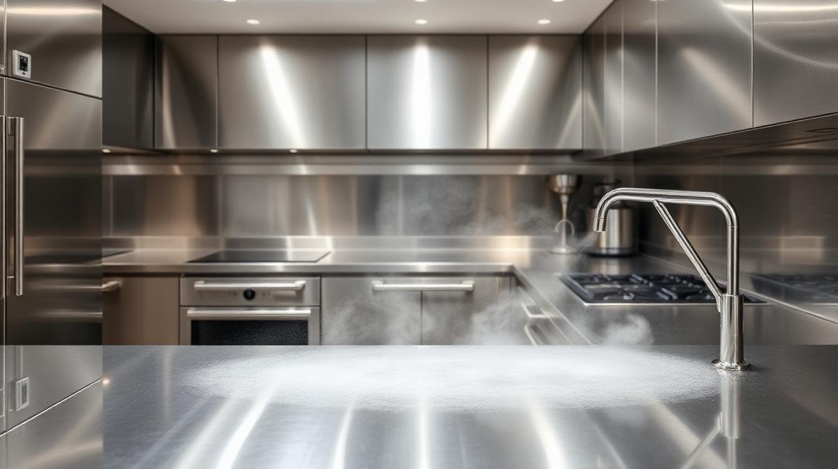 تنظيف أسطح المطبخ بالبخار لإزالة الدهون والبكتيريا