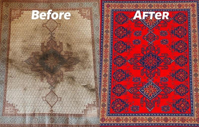 نتيجة تنظيف سجاد المجلس قبل وبعد