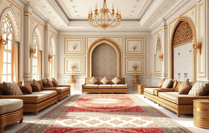 مجلس عربي نظيف بعد التنظيف بالبخار