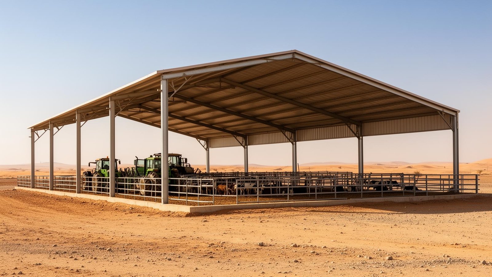 هنجر زراعي مظلل بسقف ساندوتش بانل