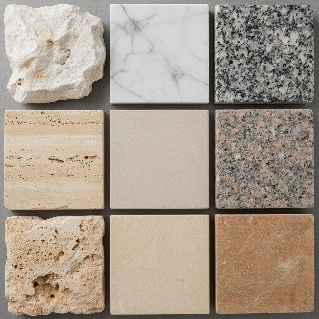 أنواع الحجر الطبيعي المستخدم في واجهات المباني السعودية